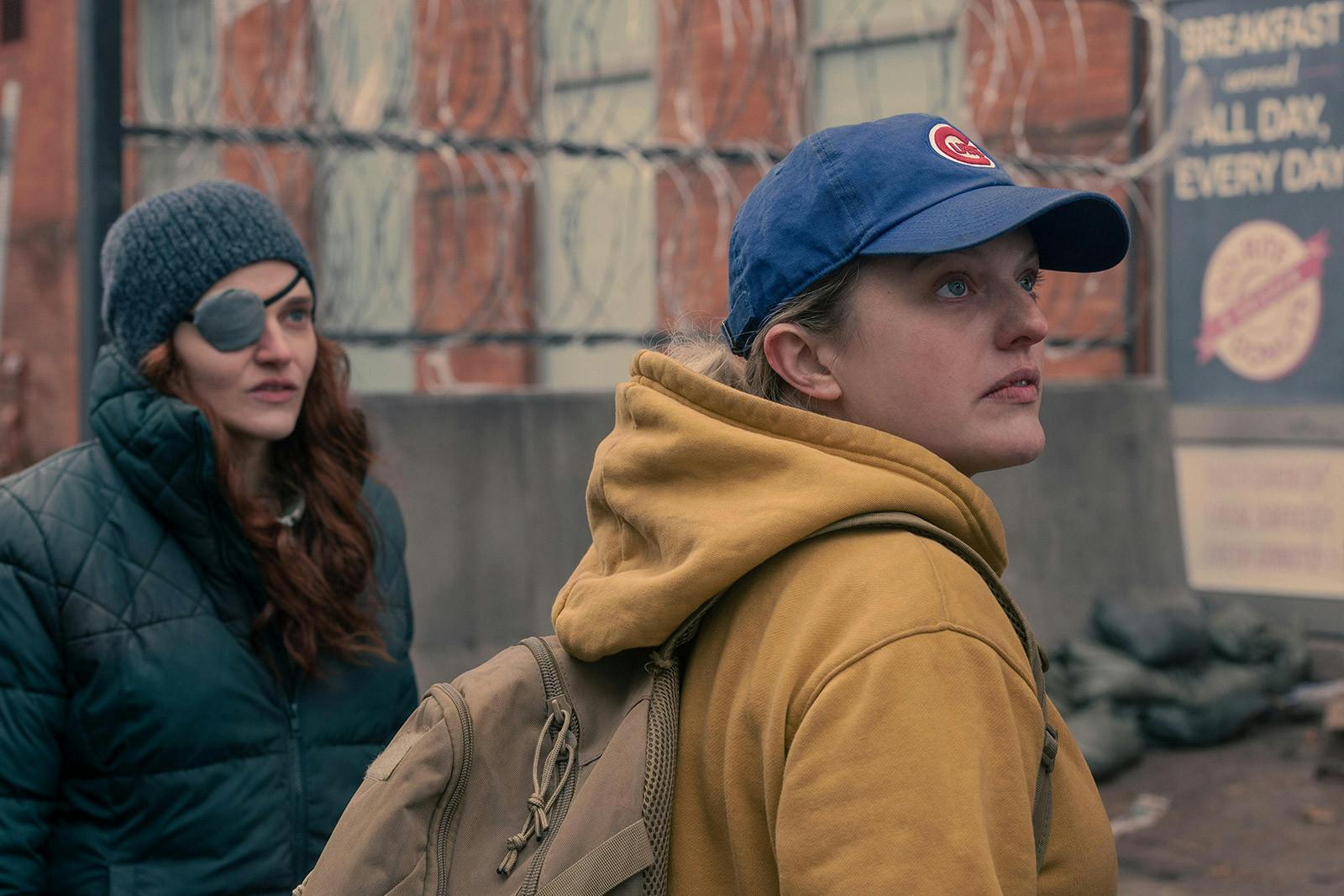 Janine (played by Madeline Brewer, left) and June (Elisabeth Moss, right) in a recent episode of "The Handmaid's Tale" on Hulu. "The Handmaid's Tale" fifth season finale will air next week. (Sophie Giraud/Hulu/TNS)&nbsp;