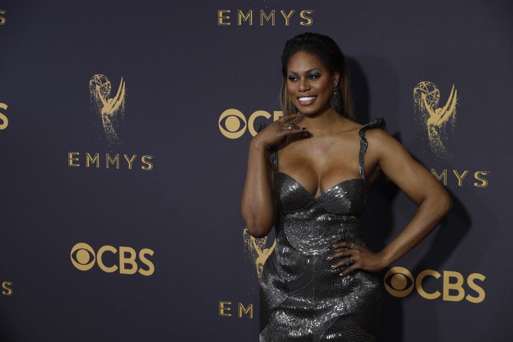 Laverne Cox arrives at the 69th Primetime Emmy Awards at the Microsoft Theater in Los Angeles on Sunday, Sept. 17, 2017. (Kirk McKoy/Los Angeles Times/TNS)