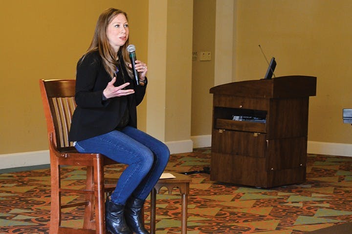 Chelsea Clinton addressed her mother's consistency and ability to take action in the face of a bipartisan government.