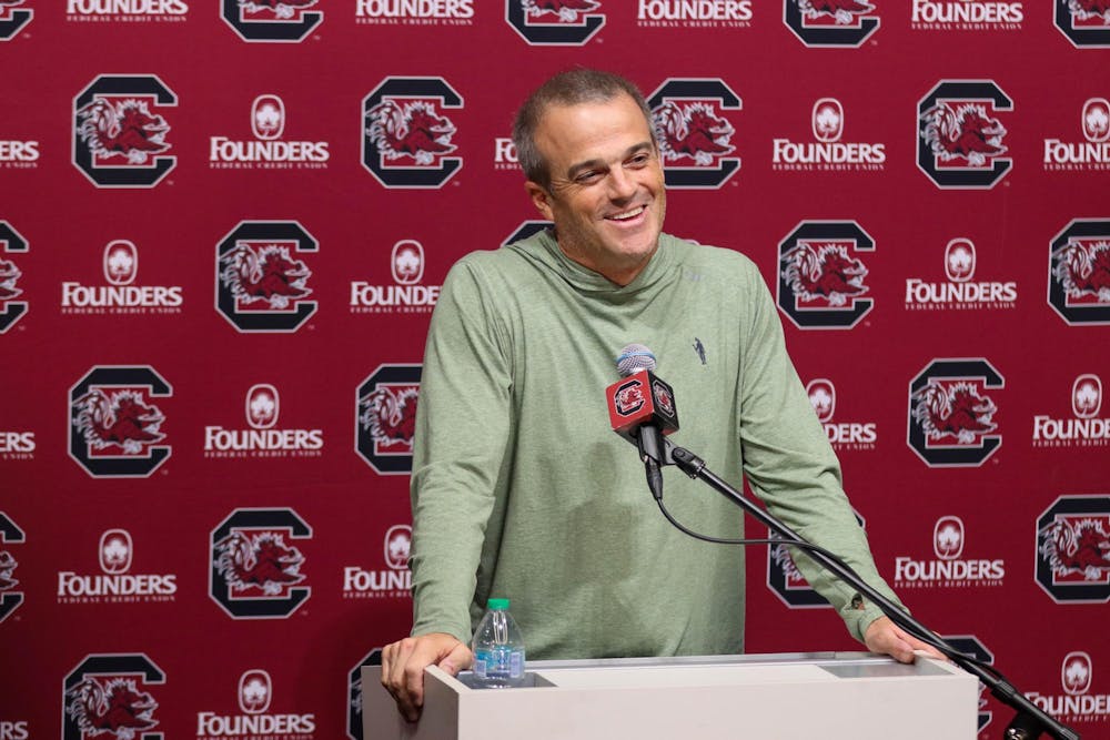 <p>At the Beamer Presser on Nov. 5, 2024, head coach Shane Beamer talks about starting redshirt freshman quarterback LaNorris Sellers and his ability to carry the ball. Sellers got the team three touchdowns during Saturday’s game against the Aggies of Texas A&amp;M, contributing to the 44-20 score.</p>