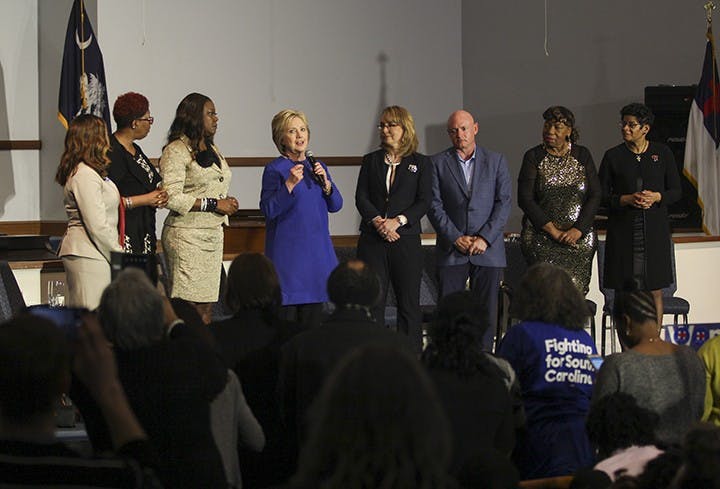 Hillary Clinton and Mothers of the Movement members&nbsp;discussed gun violence and police brutality&nbsp;Tuesday from a Columbia church.