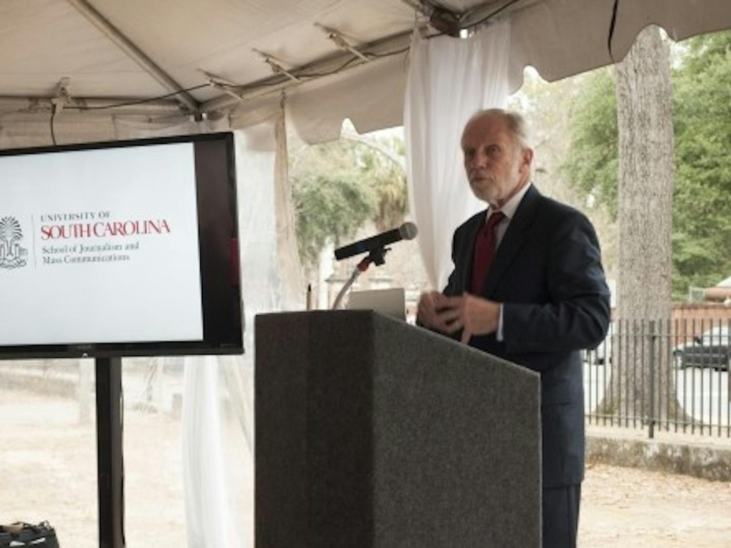 Dean Charles Bierbauer oversaw various projects and initiatives in his position, including the School of Journalism and Mass Communication's move to its new facility.