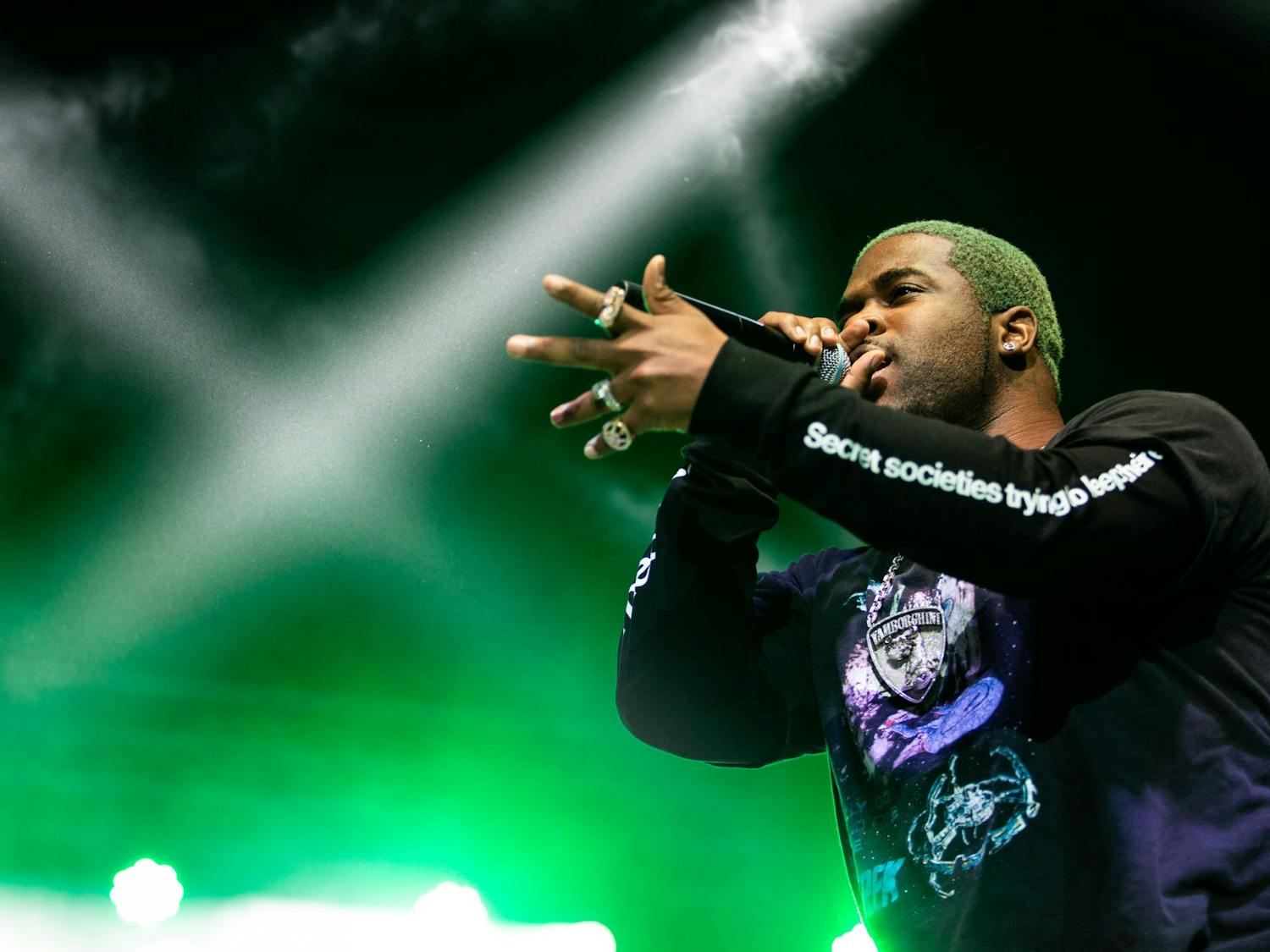 A$AP Ferg raps at the 2019 Cockstock hosted by Carolina Productions at Colonial Life Arena.