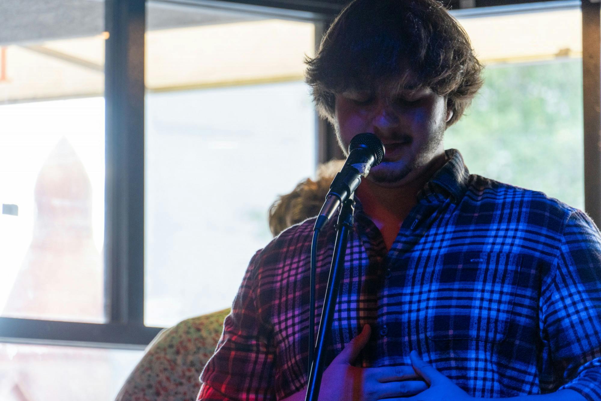Local band Outta Pocket performs at The Joint on Main 1710, a local jazz and tapas restaurant in Columbia, South Carolina on March 25, 2022. Rex Hagins, Outta Pocket’s guitarist, recommends emerging artists to engage and be active within their community.