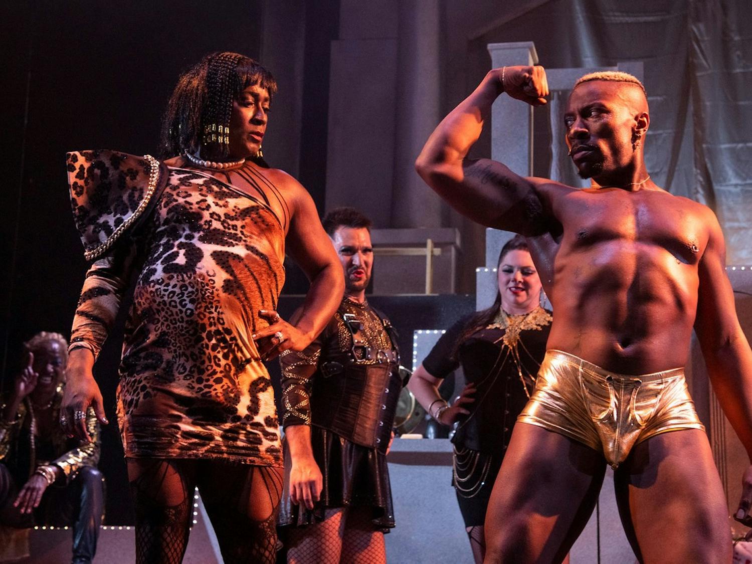 Walter Graham (left) as Dr. Frank 'N' Furter with his new creation Rocky, played by James Patrick Allen (right). Trustus Theatre's production of "The Rocky Horror Show," running from Sept. 30 to Oct. 29, combines brings a new perspective in the form of a contemporary production of an established classic Rocky Horror Picture Show.