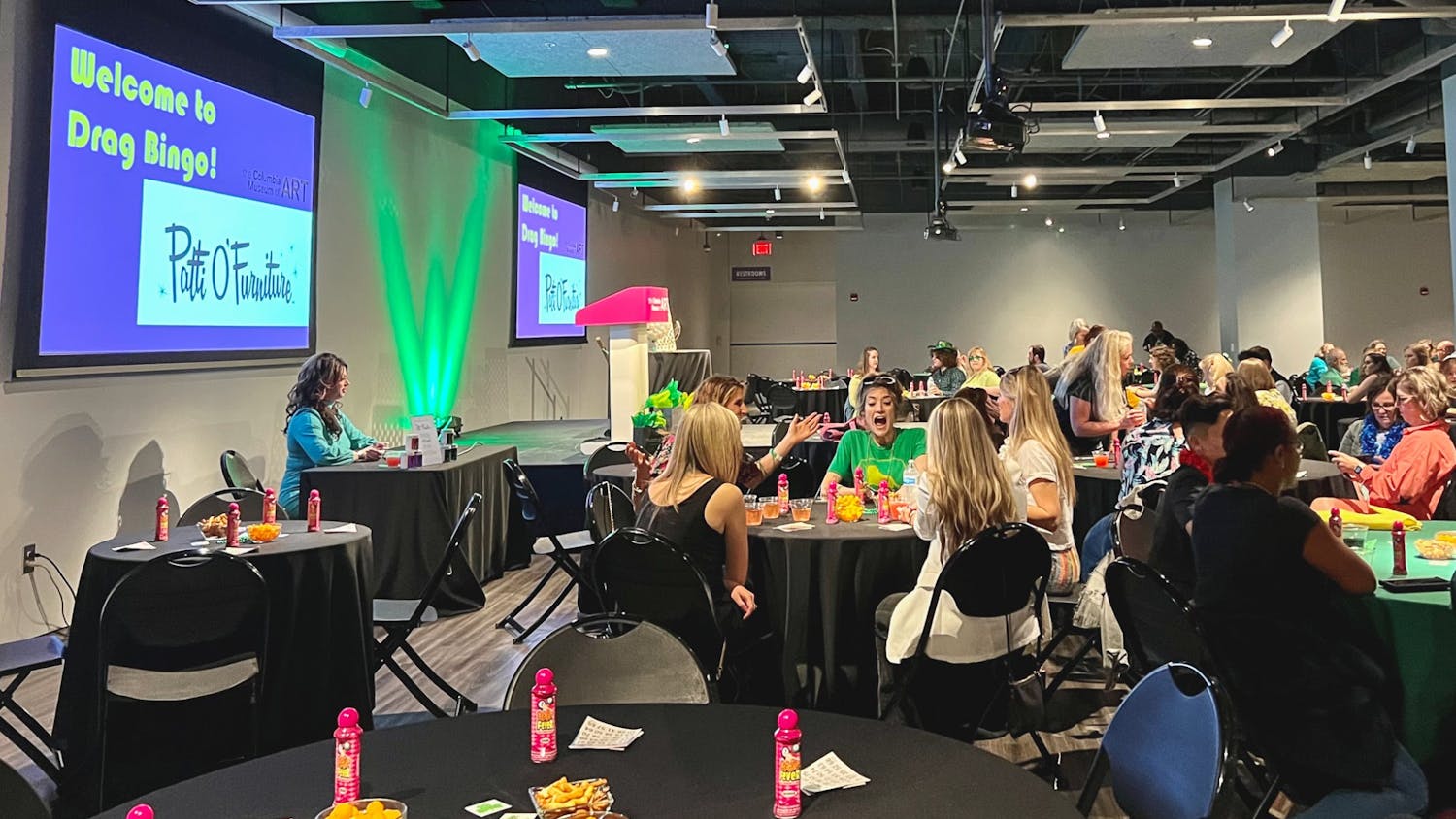 A crowd of bingo enthusiasts gather for a day of Drag Bingo on March 17, 2022. They filed in and grabbed their seats as they waited for the game to start. 