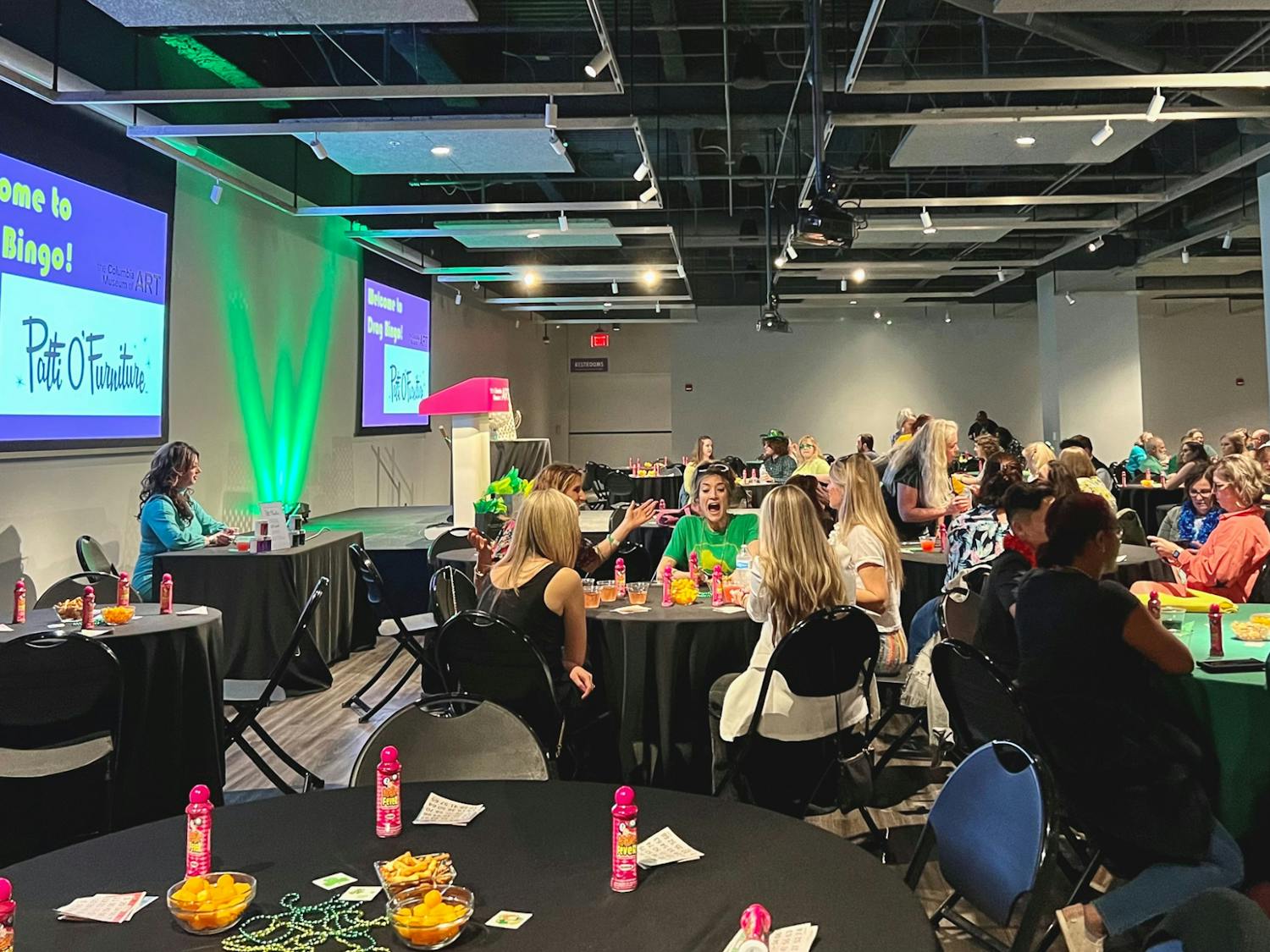 A crowd of bingo enthusiasts gather for a day of Drag Bingo on March 17, 2022. They filed in and grabbed their seats as they waited for the game to start. 