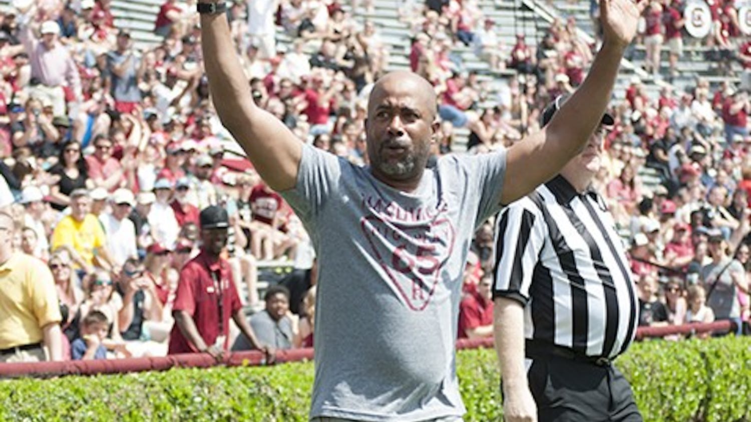 Darius Rucker at the Gamecock football team's spring game in 2015. Rucker will play at the Colonial Life Arena on April 24 in celebration of the Gamecocks women's basketball team earning their second national championship win in program history.