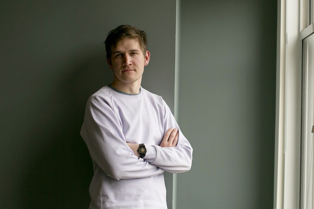 Comedian Bo Burnham poses for a portrait at DePaul University&apos;s downtown campus after a screening of his first movie, &quot;Eighth Grade,&quot; on Friday, May 11, 2018 in Chicago. (Kristen Norman/Chicago Tribune/TNS) 