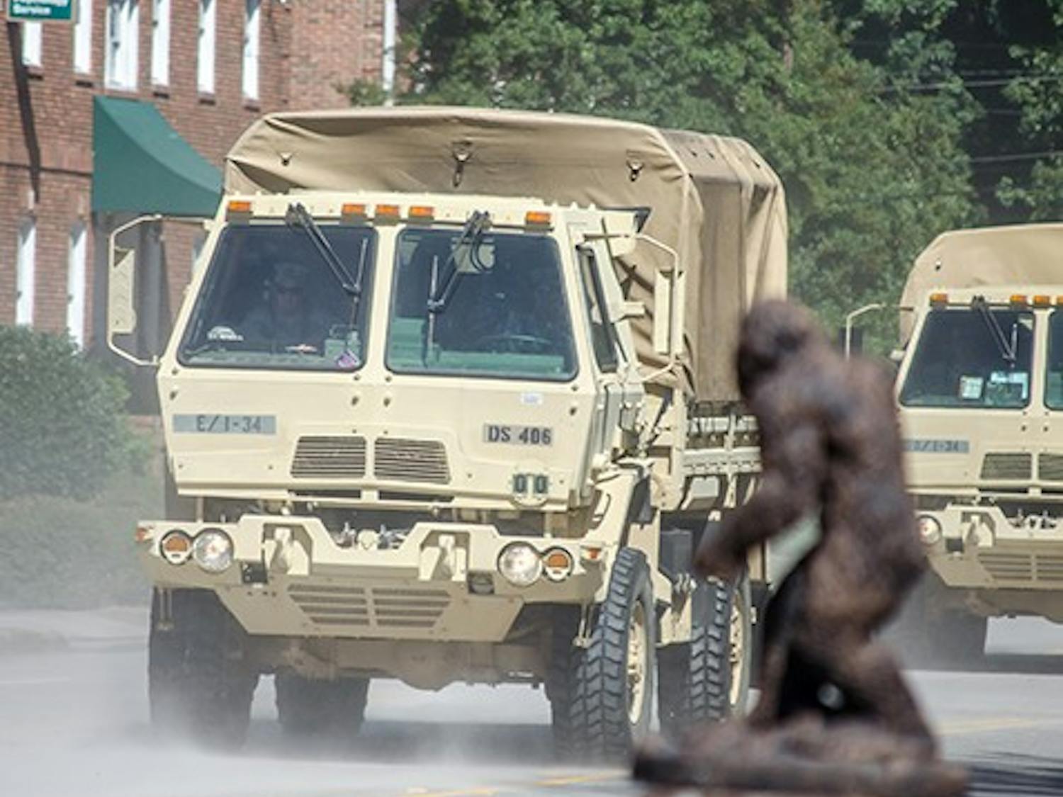 The National Guard enters the Forest Acres area on October 6.