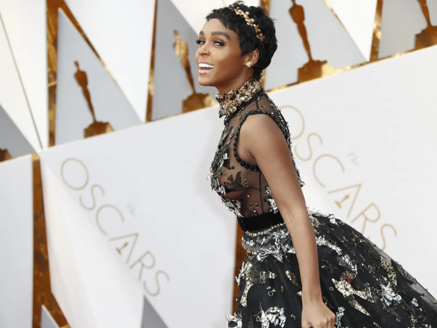 Janelle Monae arrives at the 89th Academy Awards on Sunday, Feb. 26, 2017, at the Dolby Theatre at Hollywood & Highland Center in Hollywood. (Jay L. Clendenin/Los Angeles Times/TNS)