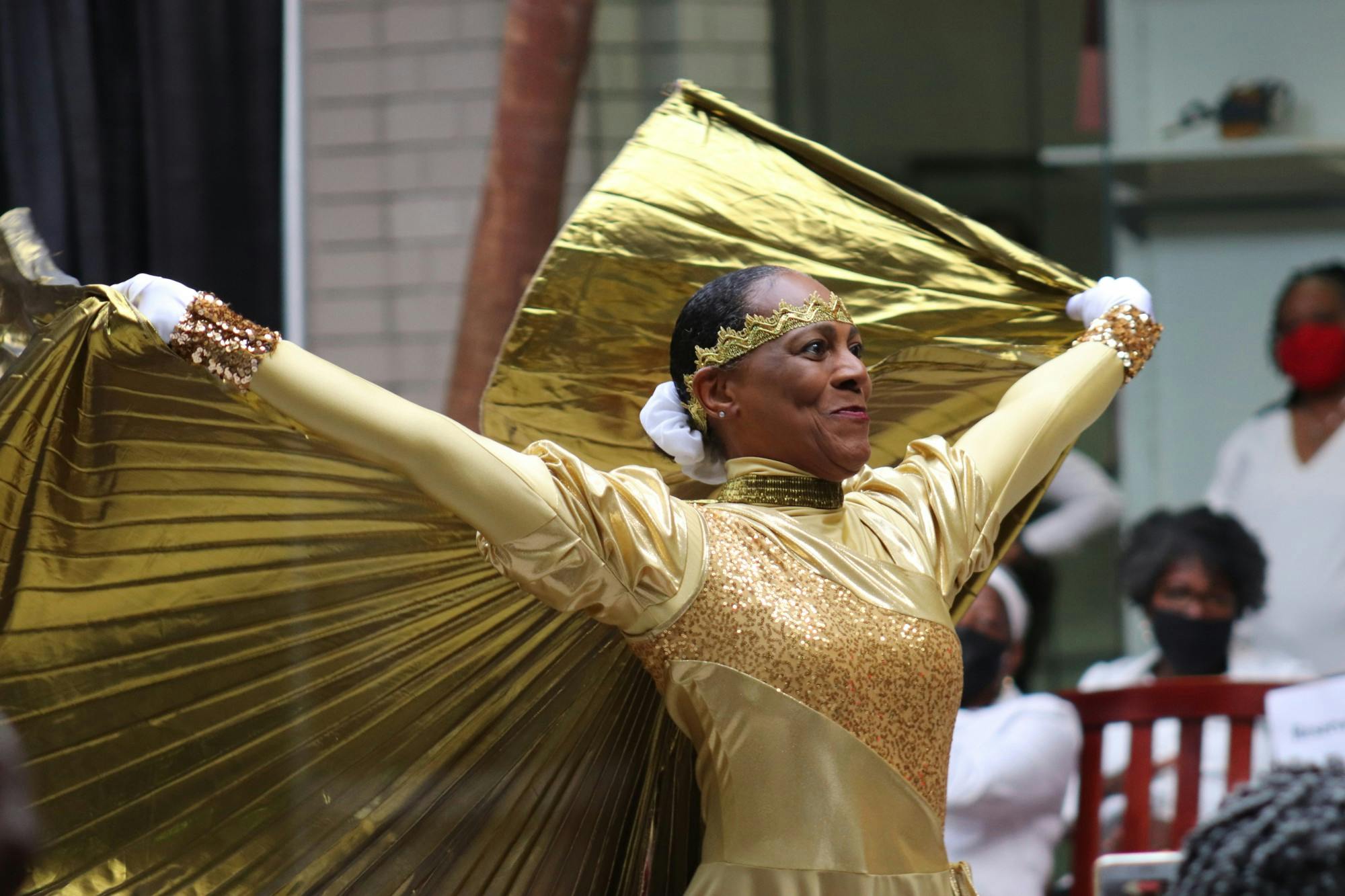 Junior Division contestant Sheila Ackridge dances in the talent portion of the 2021 Ms. Senior Recreation Pageant. 
