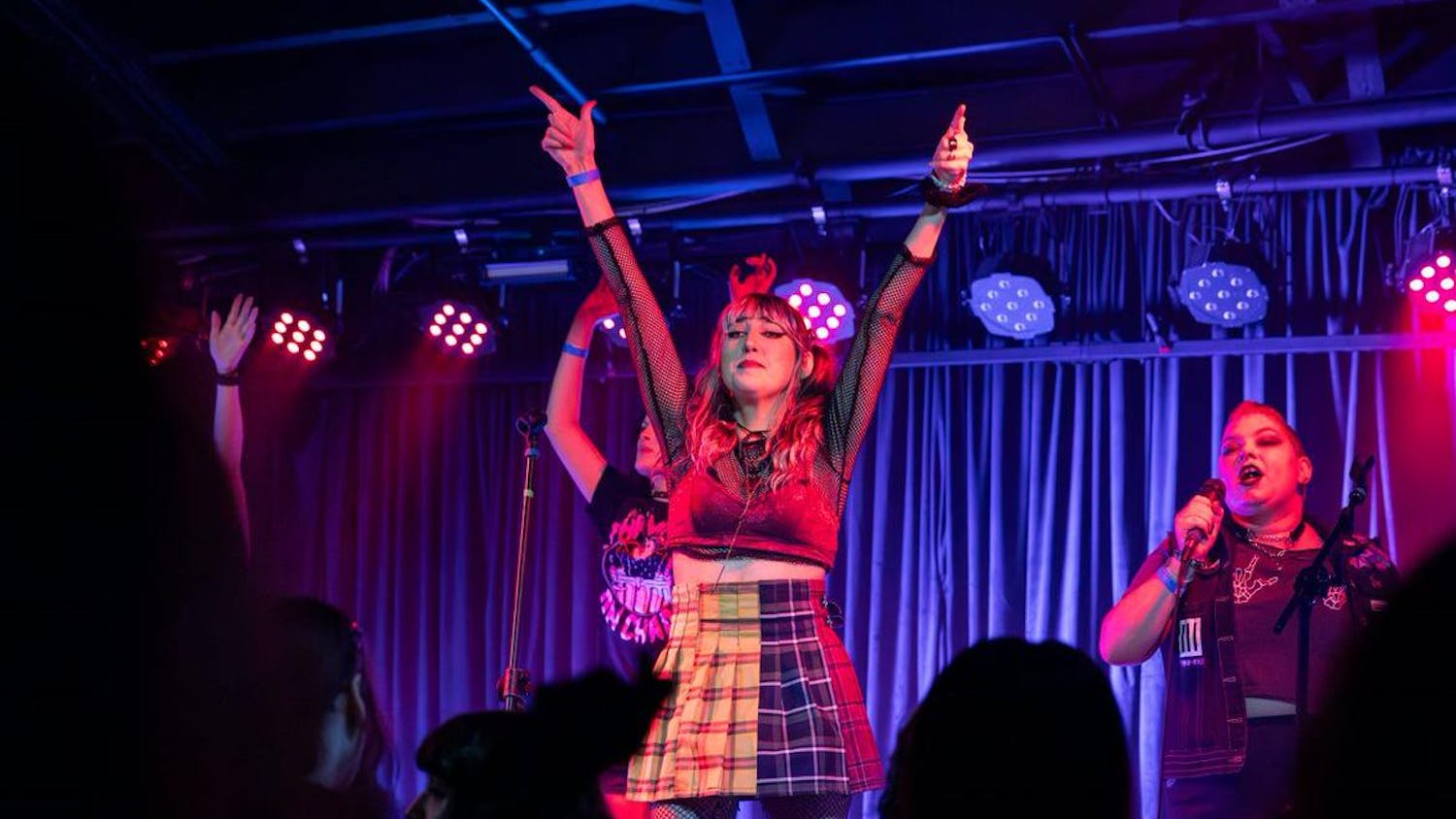 Arden Riley, stage name Olive Arden, performs on stage during Emo Night at New Brookland Tavern on April 27, 2024. The former WUSC DJ has been performing at New Brookland Tavern for the past two years.