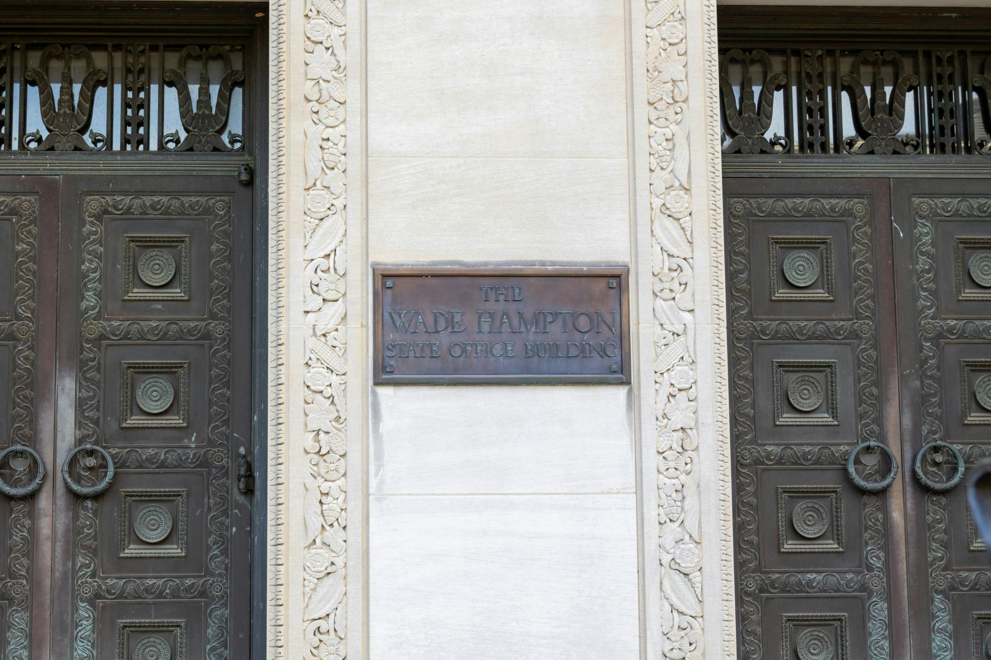 The Wade Hampton building pays homage to Wade Hampton III, a Confederate general who then became the state’s governor in 1876. A photo of the Wade Hampton College at the front of the building is shown on Jan. 16, 2023. 