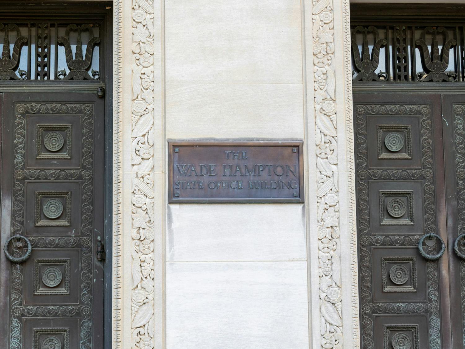 The Wade Hampton building pays homage to Wade Hampton III, a Confederate general who then became the state’s governor in 1876. A photo of the Wade Hampton College at the front of the building is shown on Jan. 16, 2023.