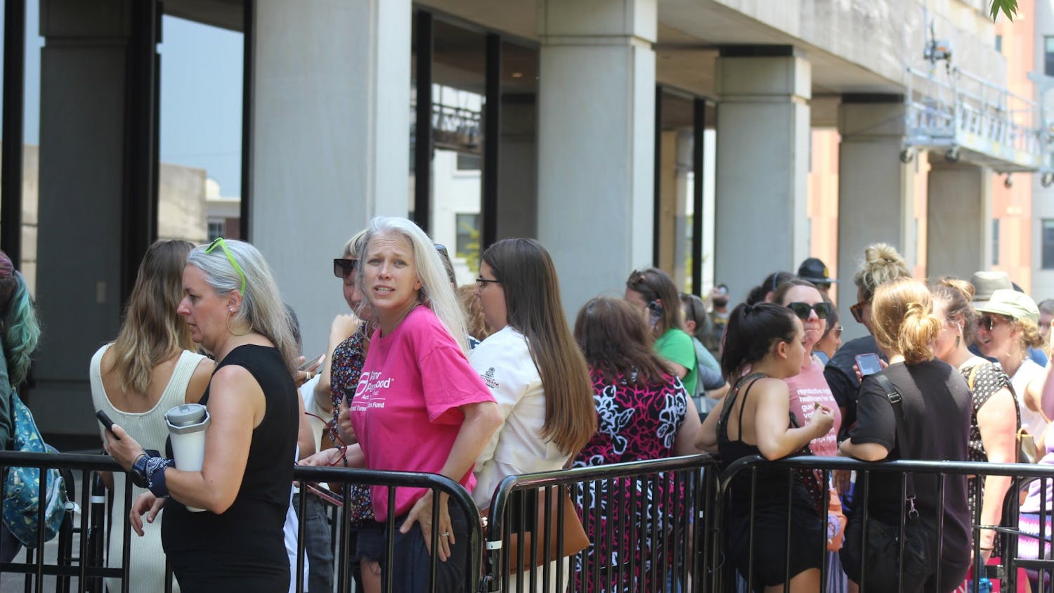 A crowd gathered outside the building where a special House committee met to decide the future of abortion in South Carolina. The committee heard testimony from the public July 7.