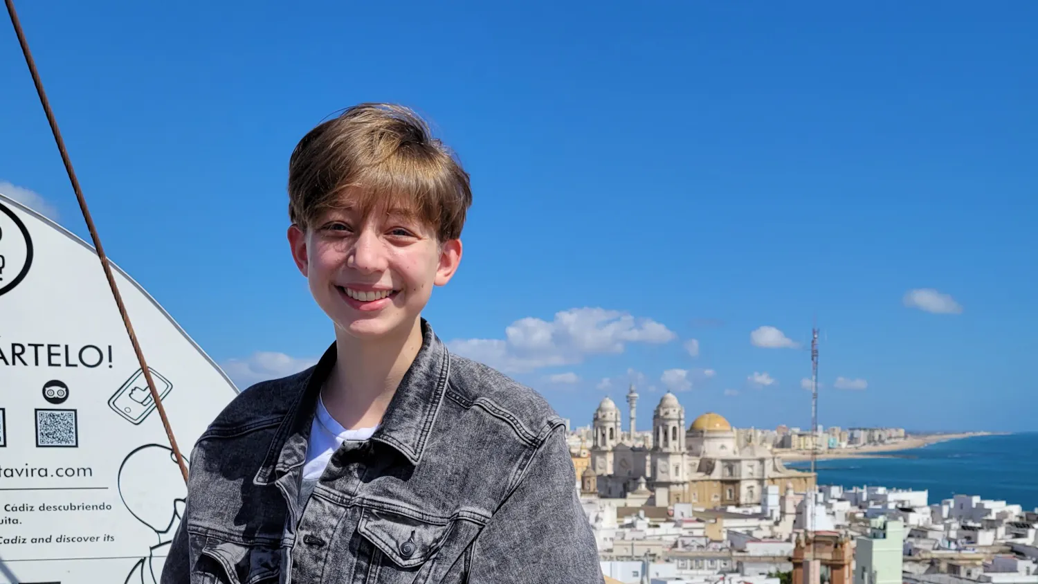 The Daily Gamecock's new editor-in-chief poses for a photo on the rooftop of Torre Tavira in Cádiz, Spain.