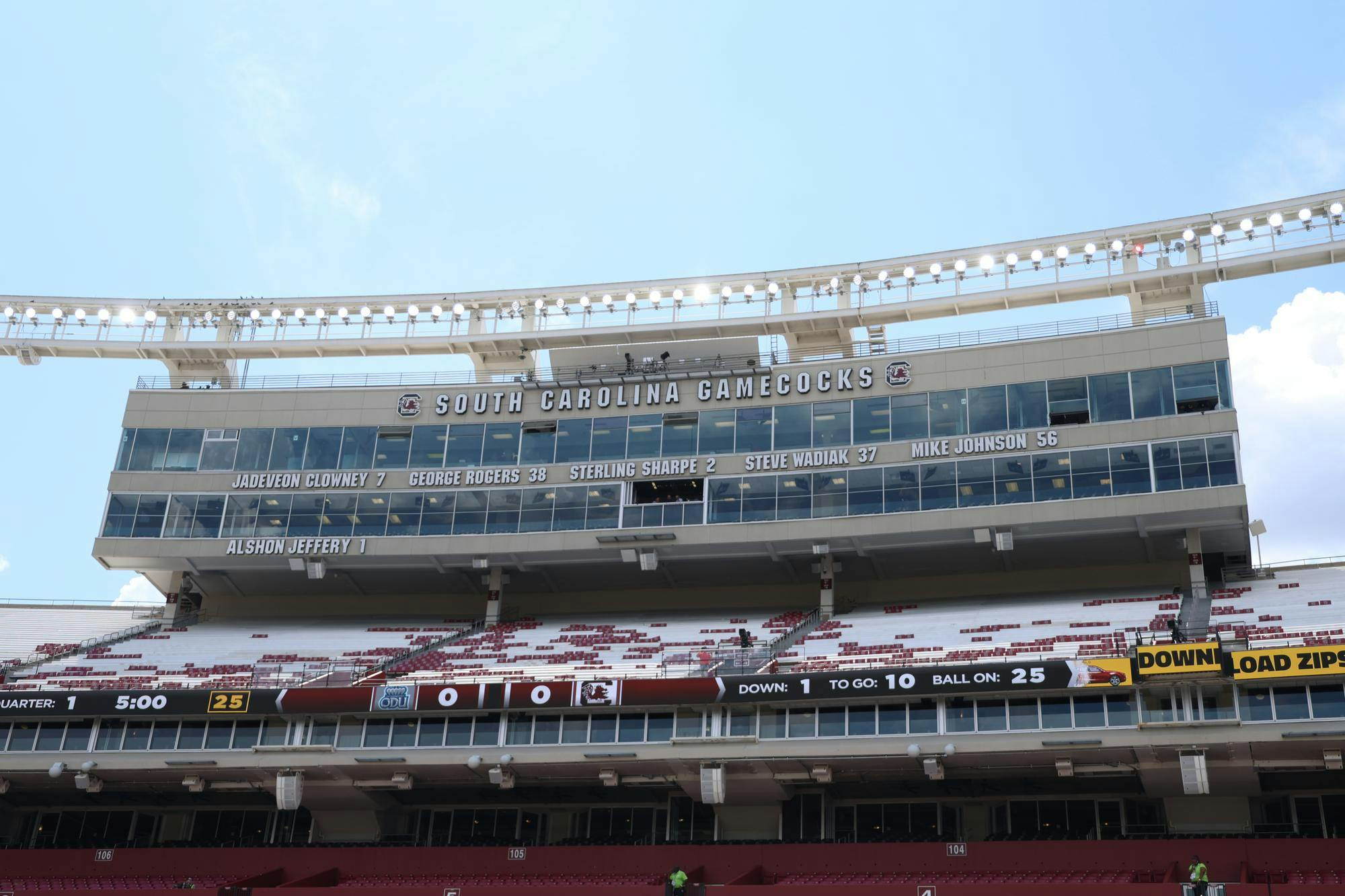 FILE – A view of the press box at Williams-Brice Stadium before a football game on Aug. 31, 2024.