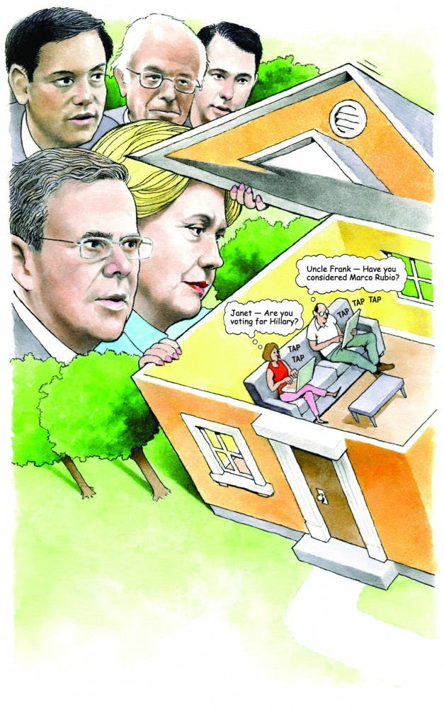 300 dpi illustration refering to the Presidential campaign of 2016. Contributed by San Jose Mercury News