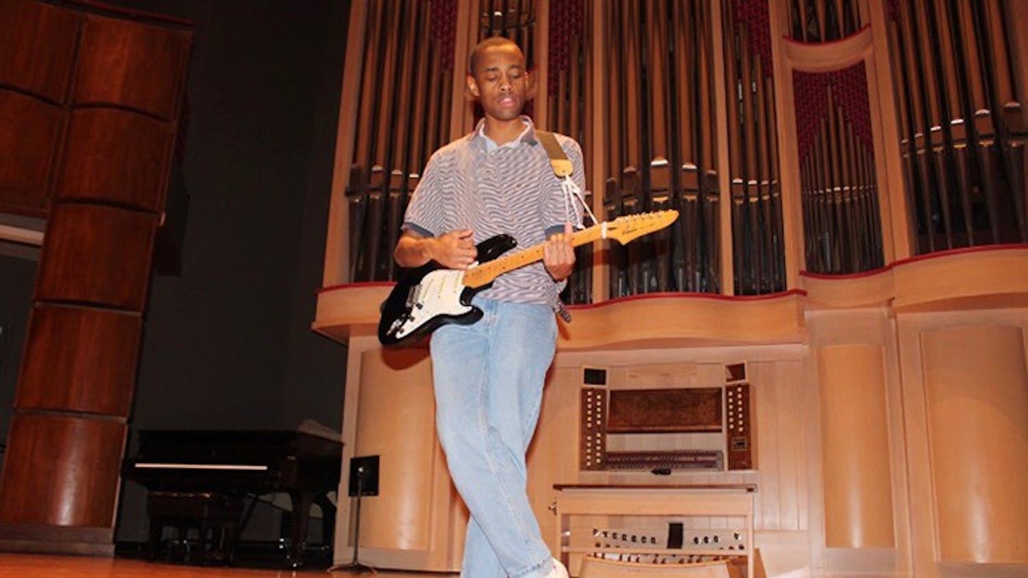 Sanchez Goodjoin performs at the Koger Center for the Arts. Goodjoin is known for his exciting stage presence.&nbsp;