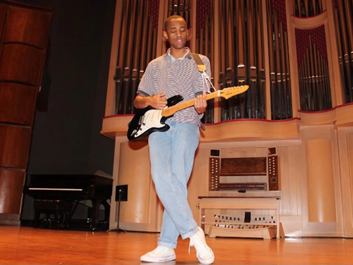 Sanchez Goodjoin performs at the Koger Center for the Arts. Goodjoin is known for his exciting stage presence. 