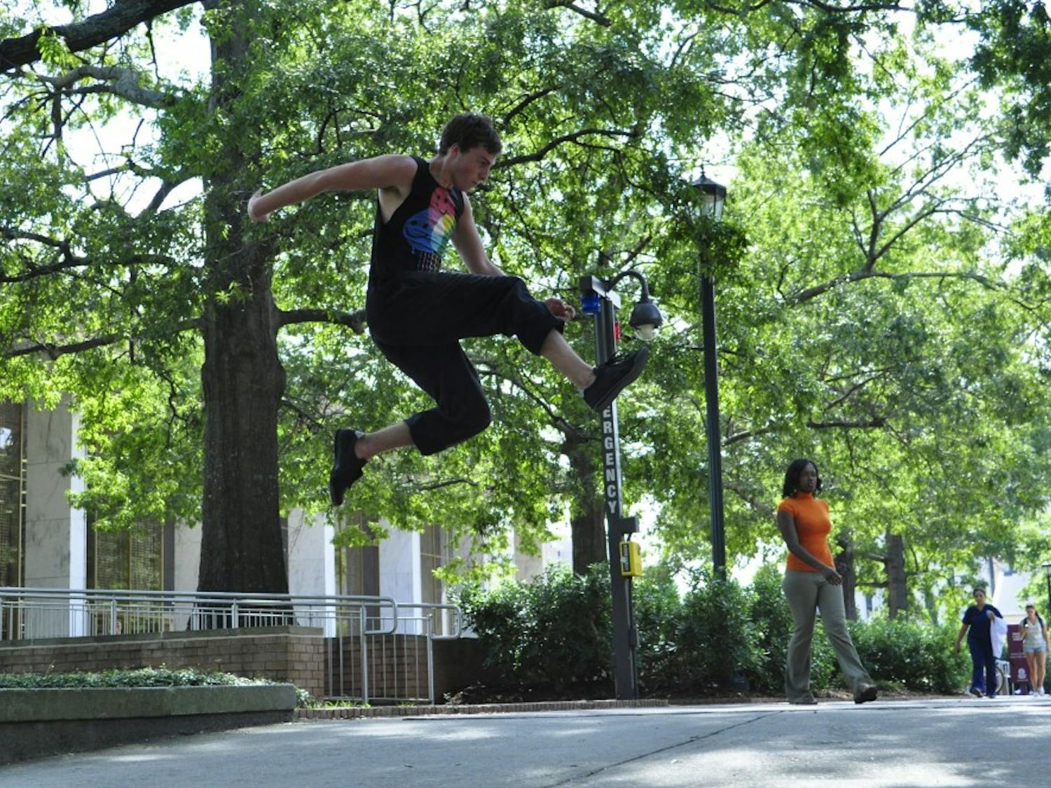 	A group of students and amateur free runners are working to start a parkour club on campus, called &#8220;Carolina Movement.&#8221; Members have been practicing parkour anywhere from 1 day to 2 years and some practice as much as 5 or 6 days a week.