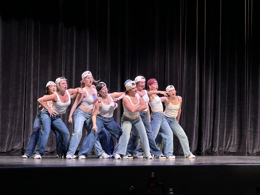 <p>Members of Alpha Xi Delta dance to One Direction in a dance competition for Singing for Sami on March 4, 2026, at the Koger Center for the Arts. Singing for Sami is an event hosted by Alpha Gamma Delta to raise ride-share safety awareness.</p>