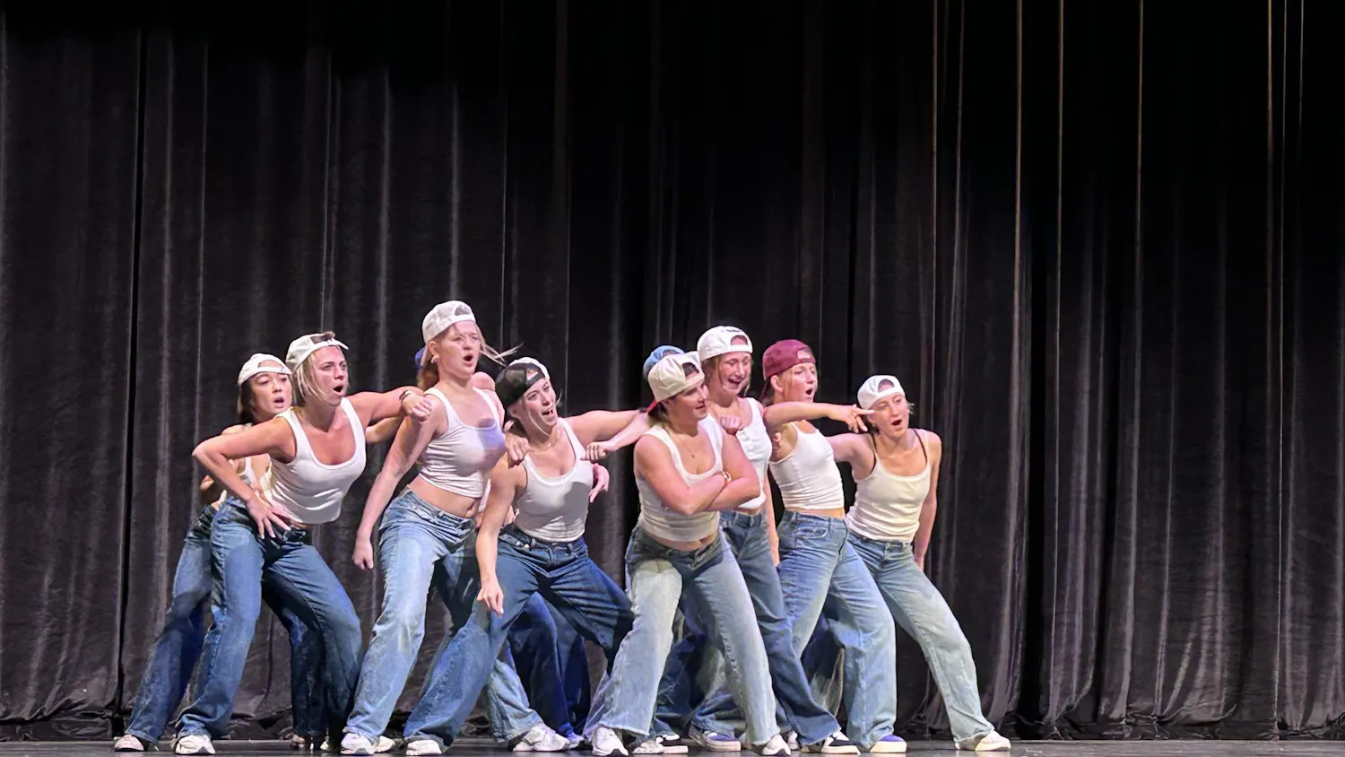 Members of Alpha Xi Delta dance to One Direction in a dance competition for Singing for Sami on March 4, 2026, at the Koger Center for the Arts. Singing for Sami is an event hosted by Alpha Gamma Delta to raise ride-share safety awareness.