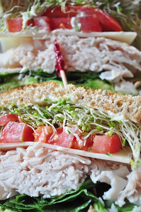 Fresh-made Hali Cali with sprouts and avocado