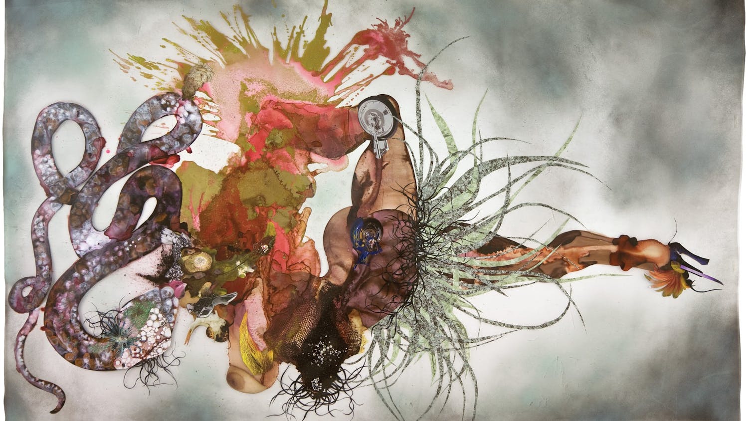 A painting titled "Non je ne regrette rien," by Wangechi Mutu, 2007. 