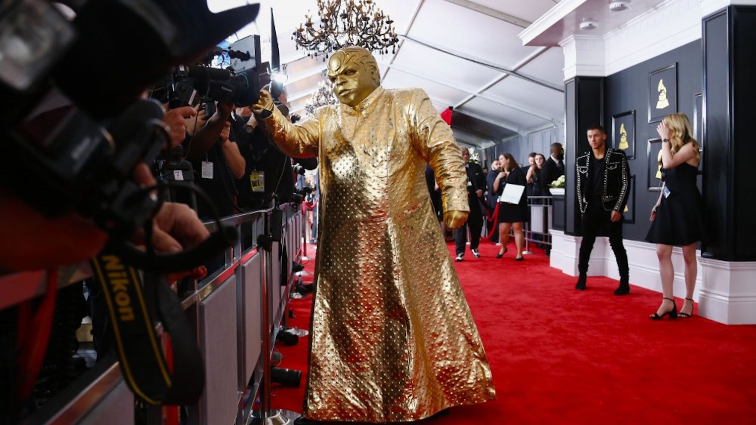 CeeLo Green, as alter ego Gnarly Davidsonn, during the arrivals at the 59th Annual Grammy Awards at Staples Center in Los Angeles on Sunday, Feb. 12, 2017. (Marcus Yam/Los Angeles Times/TNS)