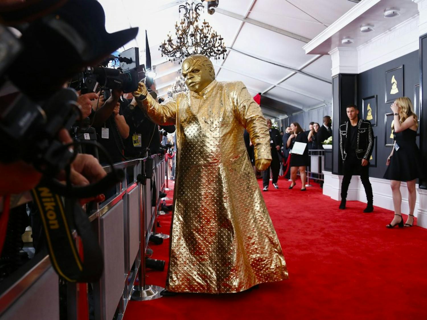 CeeLo Green, as alter ego Gnarly Davidsonn, during the arrivals at the 59th Annual Grammy Awards at Staples Center in Los Angeles on Sunday, Feb. 12, 2017. (Marcus Yam/Los Angeles Times/TNS)
