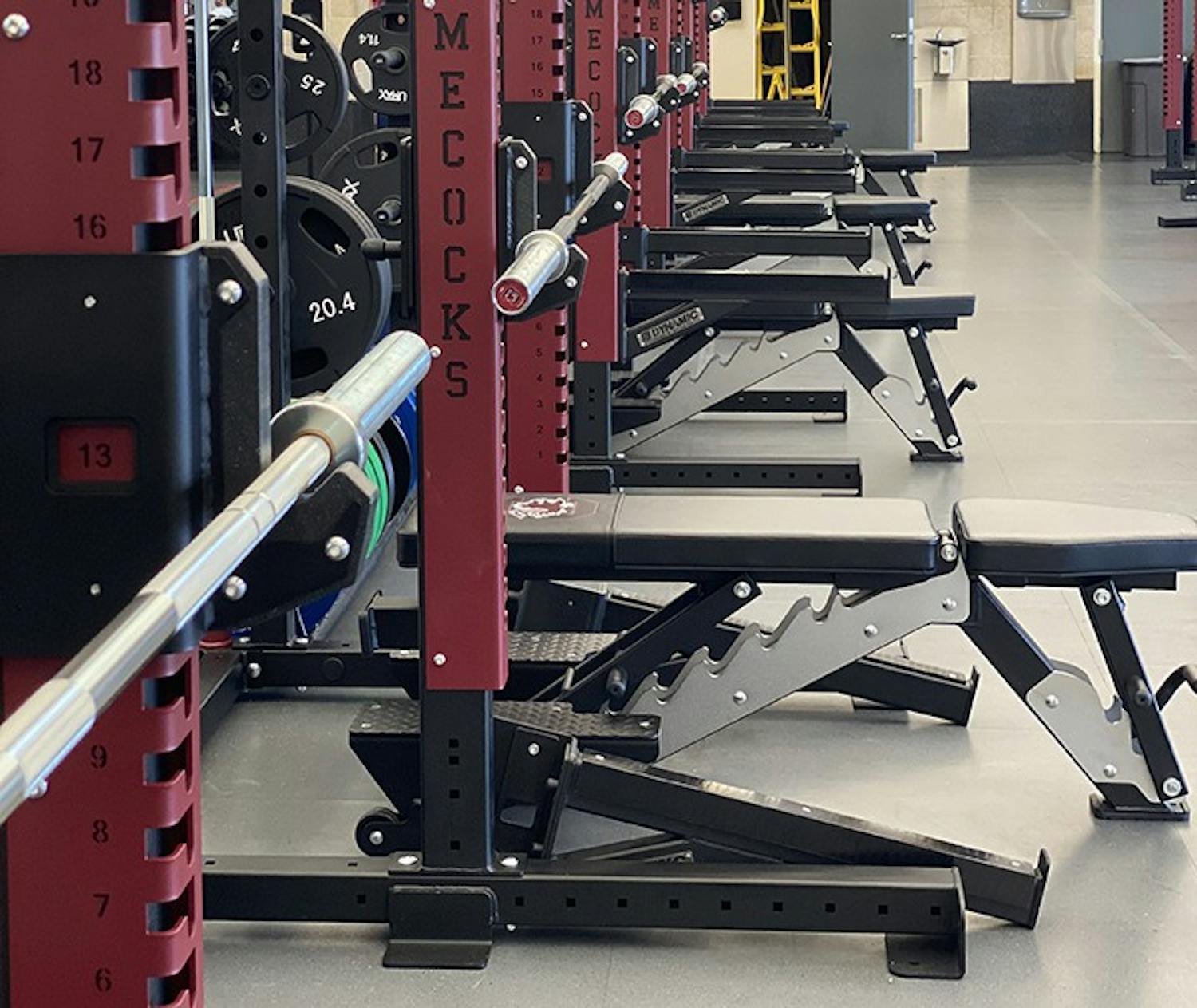 &nbsp;New rows of bench presses and squat racks have been added to the Strom Thurmond Wellness and Fitness Center.&nbsp;