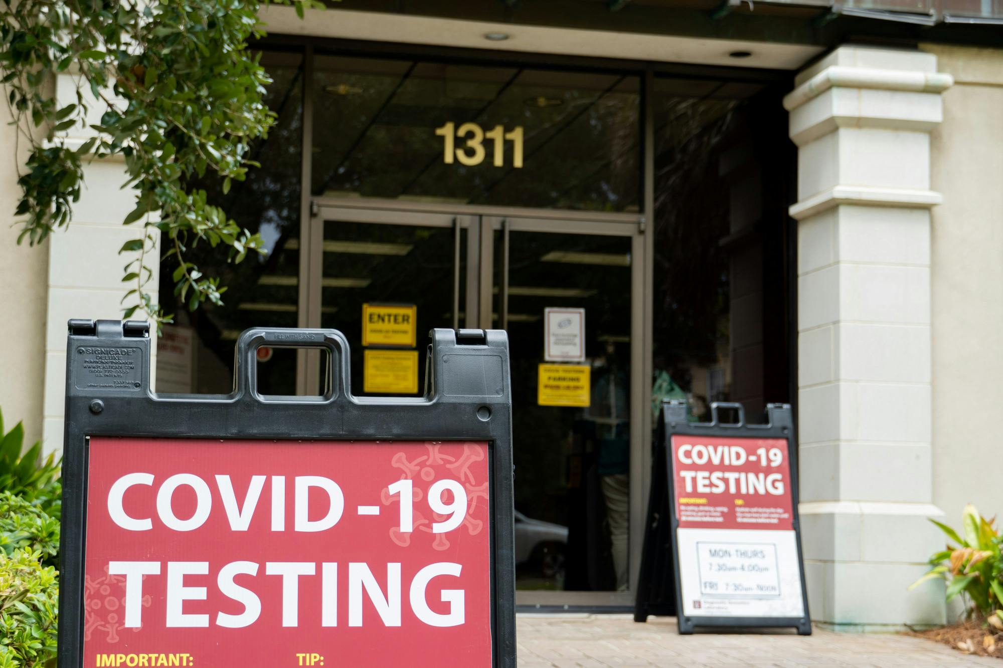 Exterior of USC COVID-19 testing site located on the corner on 1311 Pendleton St. on Monday afternoon, August 29, 2022. The site offers free salvia testing for USC students, faculty, and affiliates.&nbsp;