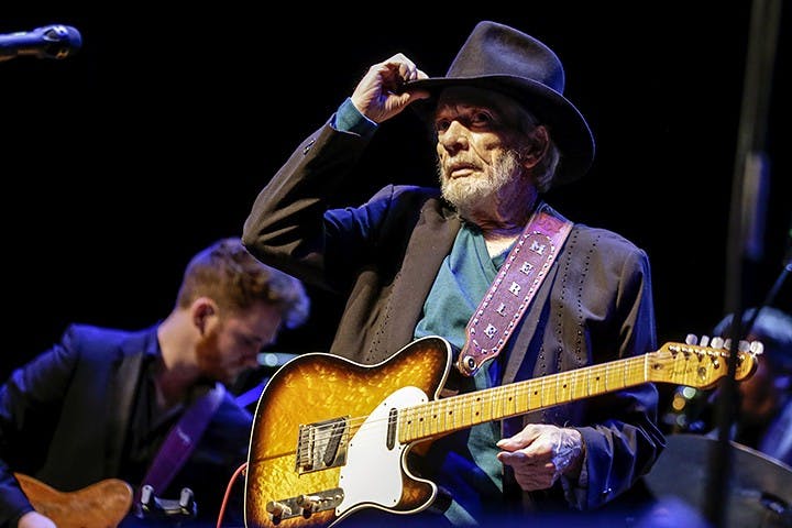 Merle Haggard tips his hat to the audience as he performs at the Saban Theater on Feb. 11, 2016 in Beverly Hills, Calif. Haggard died on April 5, 2016, on his birthday. He was 79. (Robert Gauthier/Los Angeles Times/TNS)
