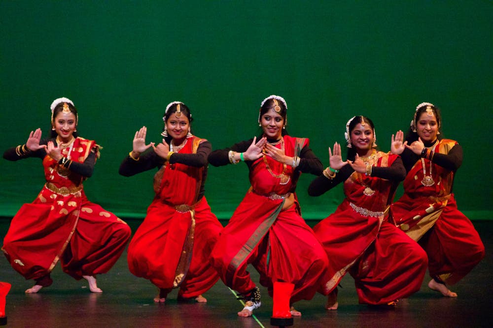 <p>Carolina Natyam is a Bharathanatyam classical dance team at the University of South Carolina. Natyam was featured at a Bollywood-fusion dance competition at the Koger Center of the Arts on Jan. 27, 2024.</p>