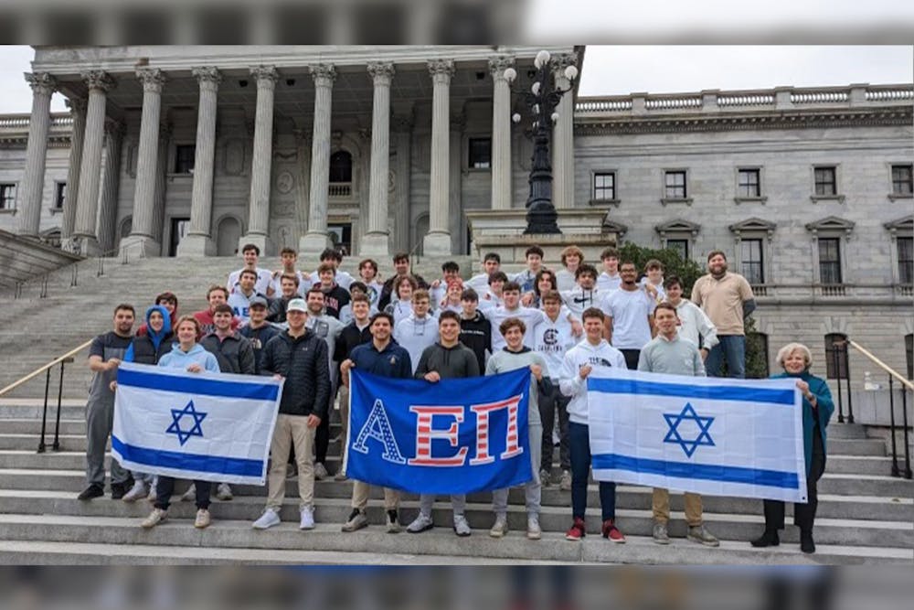 <p>USC students and faculty represent their Jewish heritage at the South Carolina Statehouse on Jan. 29, 2023. The group participated in a “Walk to Remember” to preserve and support the remembrance of the Holocaust.&nbsp;</p>