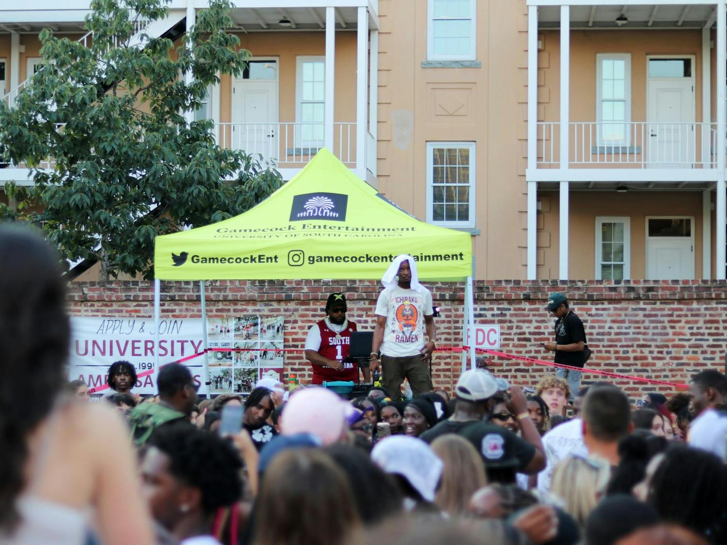 University of South Carolina students gather on Greene Street on Aug. 19, 2024, as part of the First Night Carolina event. The annual event welcomes students back to campus on the night before classes begin.