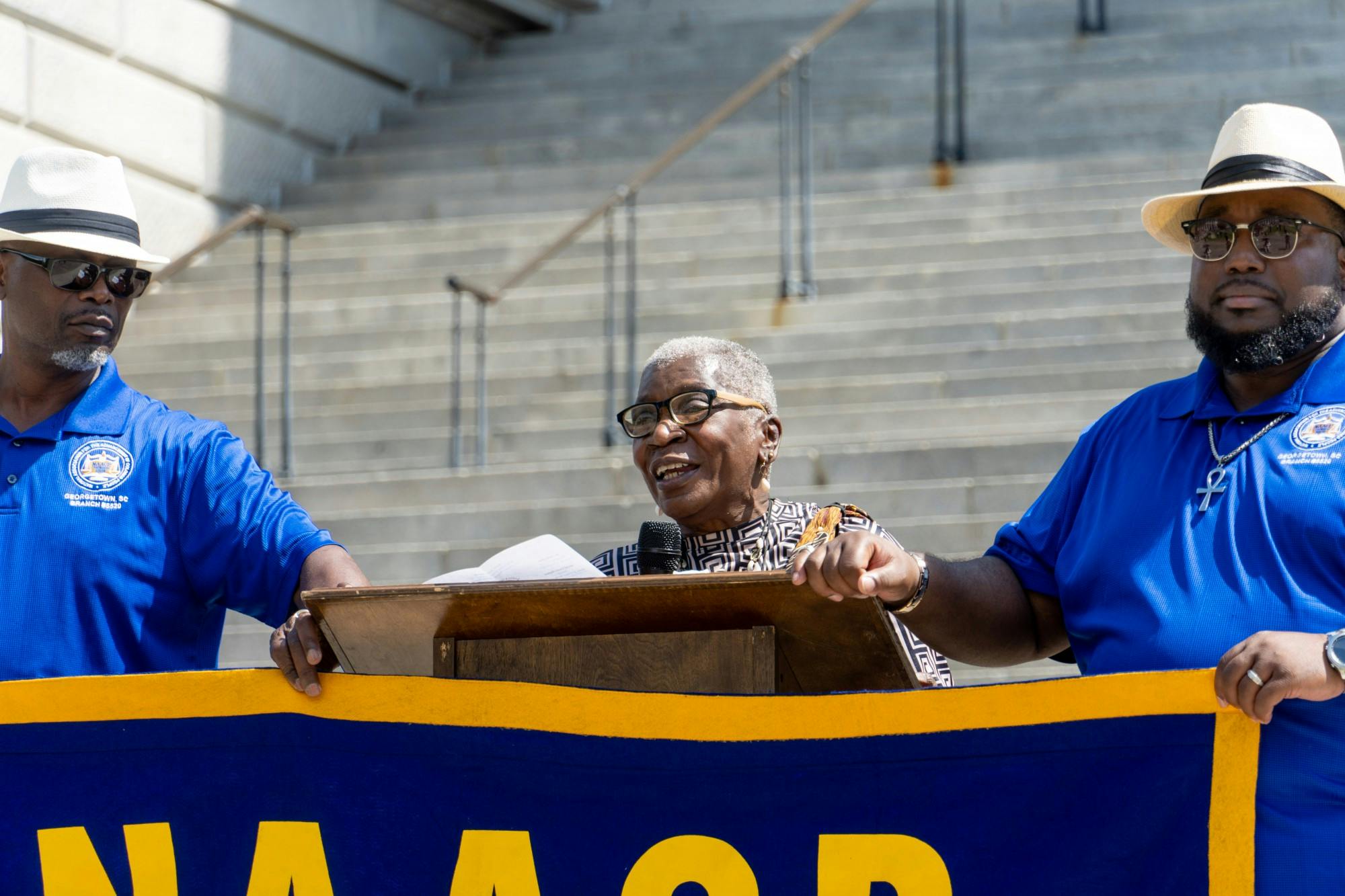 Speakers took to the stage during a rally held by South Carolina State Conference of the NAACP on April 23, 2022, to oppose the death penalty. The rally aimed save convicted citizens like Richard Moore from being inhumanely put to death in U.S prisons. 