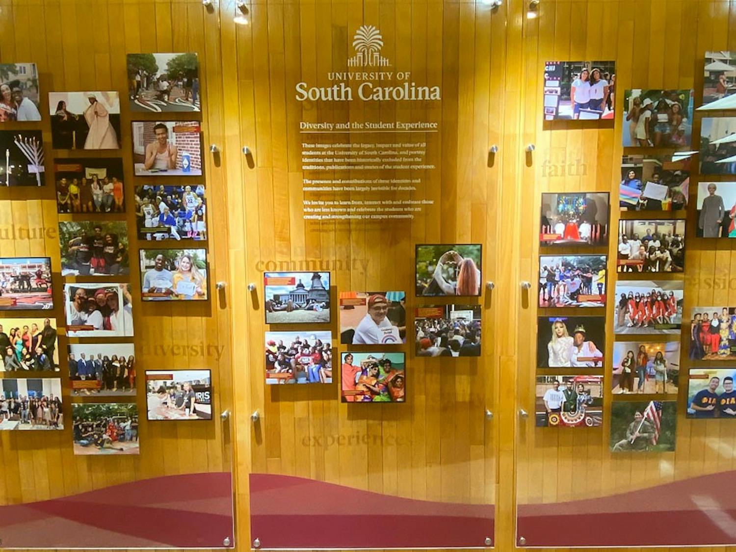 The Diversity and the Student Experience project, located on the second floor of Russell House, outside of the ballroom.