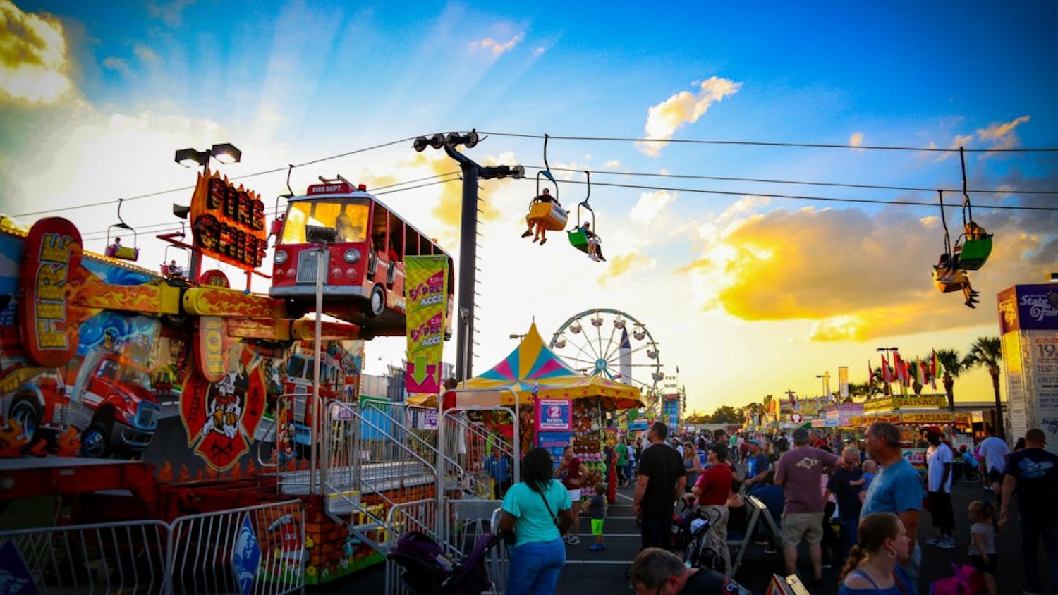 The sun sets on College Day at the 2018 South Carolina State Fair.