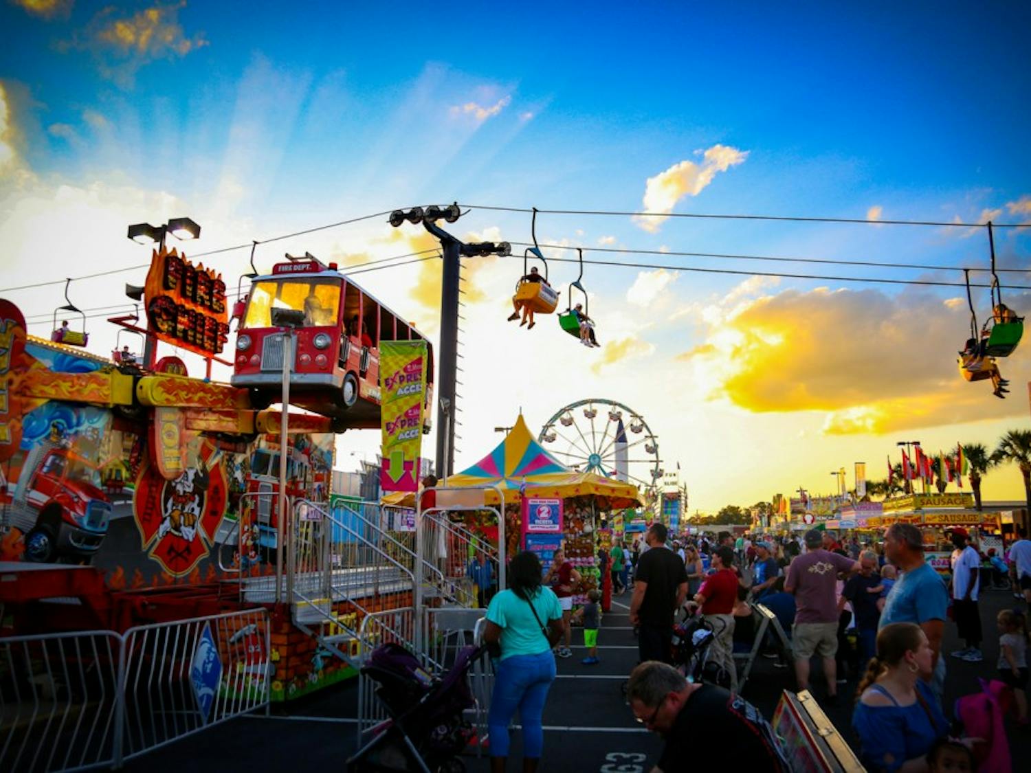 The sun sets on College Day at the 2018 South Carolina State Fair.