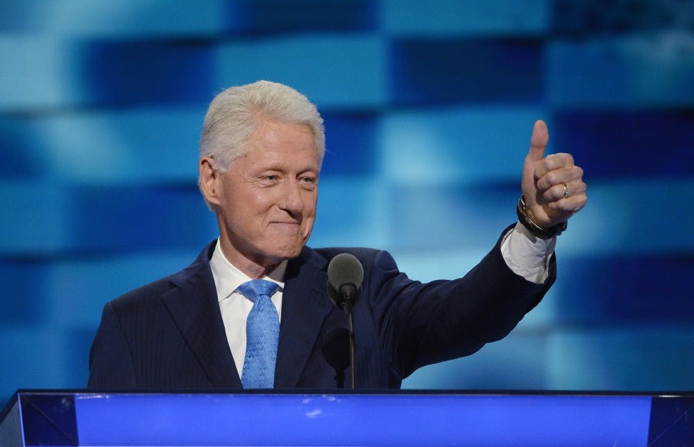 President Bill Clinton speaks during the second day of the Democratic National Convention on Tuesday, July 26, 2016, at the Wells Fargo Center in Philadelphia. (Olivier Douliery/Abaca Press/TNS)