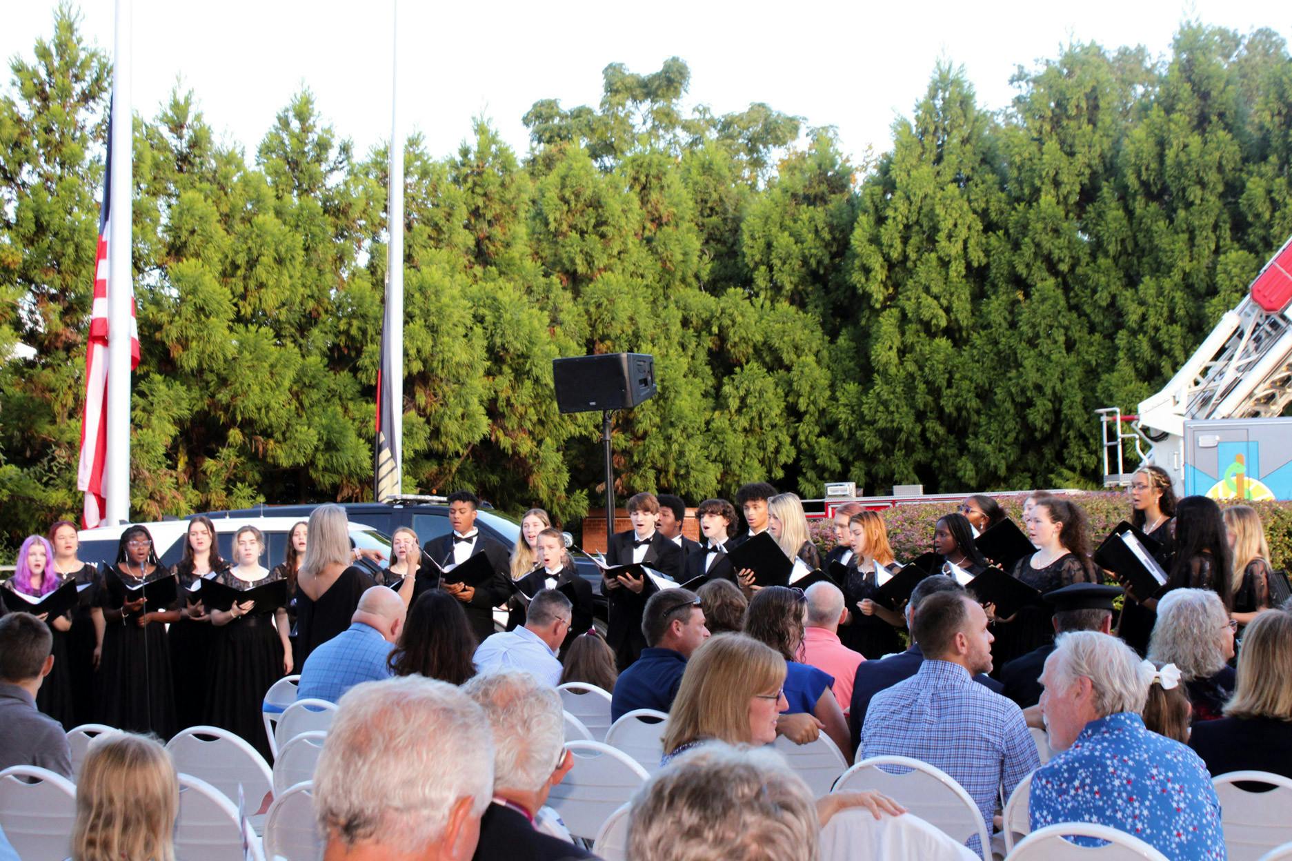 A choir performs at the remembrance ceremony on the 21st anniversary of 9/11 on Sept. 11, 2022 at the Columbia Metropolitan Convention Center. The 9/11 Remembrance Foundation of South Carolina held invited guests and veterans to speak in memoriam of the lives lost in relation to the tragedy.