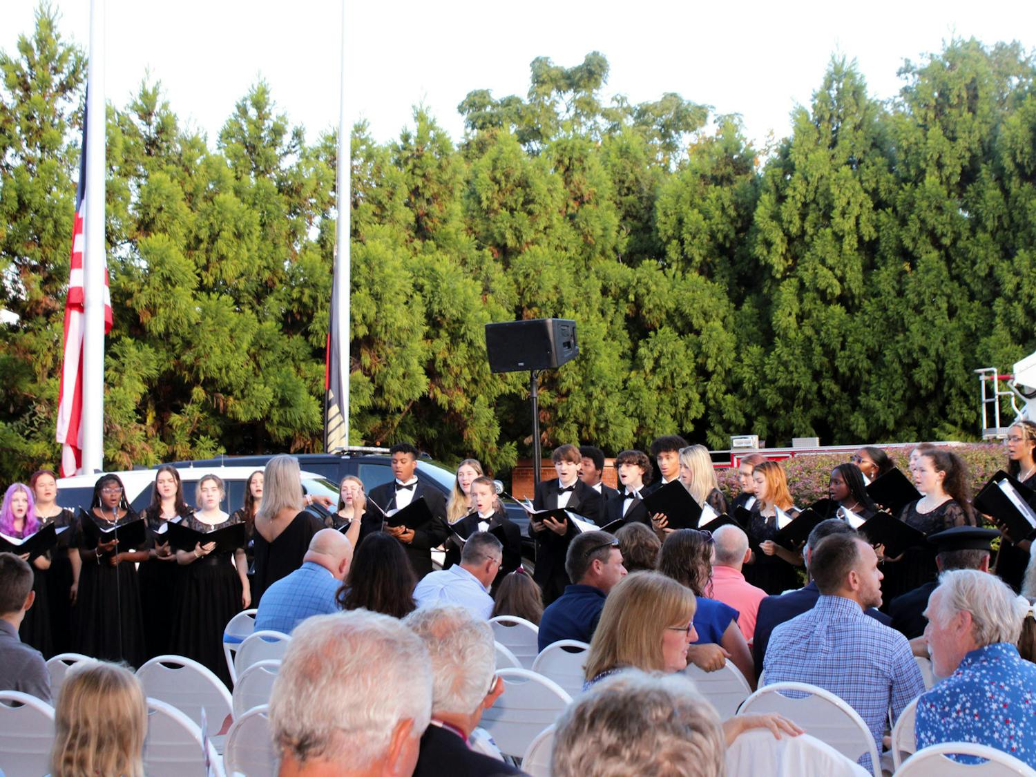 A choir performs at the remembrance ceremony on the 21st anniversary of 9/11 on Sept. 11, 2022 at the Columbia Metropolitan Convention Center. The 9/11 Remembrance Foundation of South Carolina held invited guests and veterans to speak in memoriam of the lives lost in relation to the tragedy.
