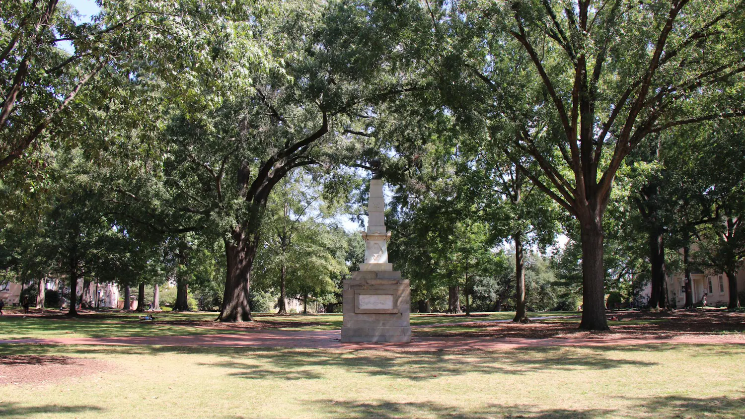In the middle of the USC Horseshoe is the Maxcy Monument, designed by Robert Mills. It honors the university’s first president, Jonathan Maxcy.