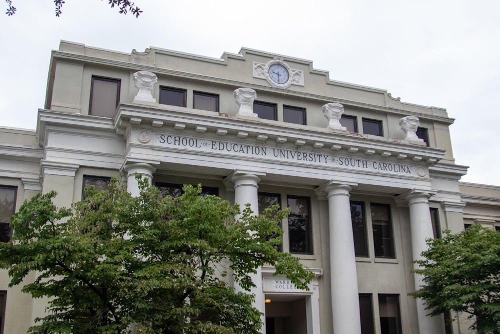 <p>The outside of the College of Education on the University of South Carolina campus on July 29, 2024. The College of Education has seen an increase in freshman enrollment over the past two years. </p>