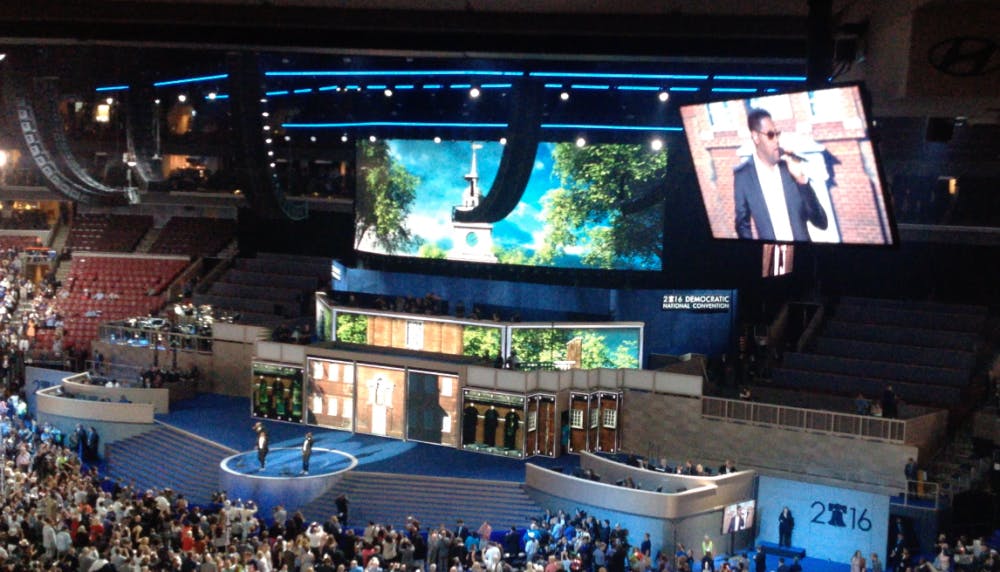 Hip-hop group Boyz II Men performs at the 2016 Democratic National Convention in Philadelphia on July 25, 2016.&nbsp;