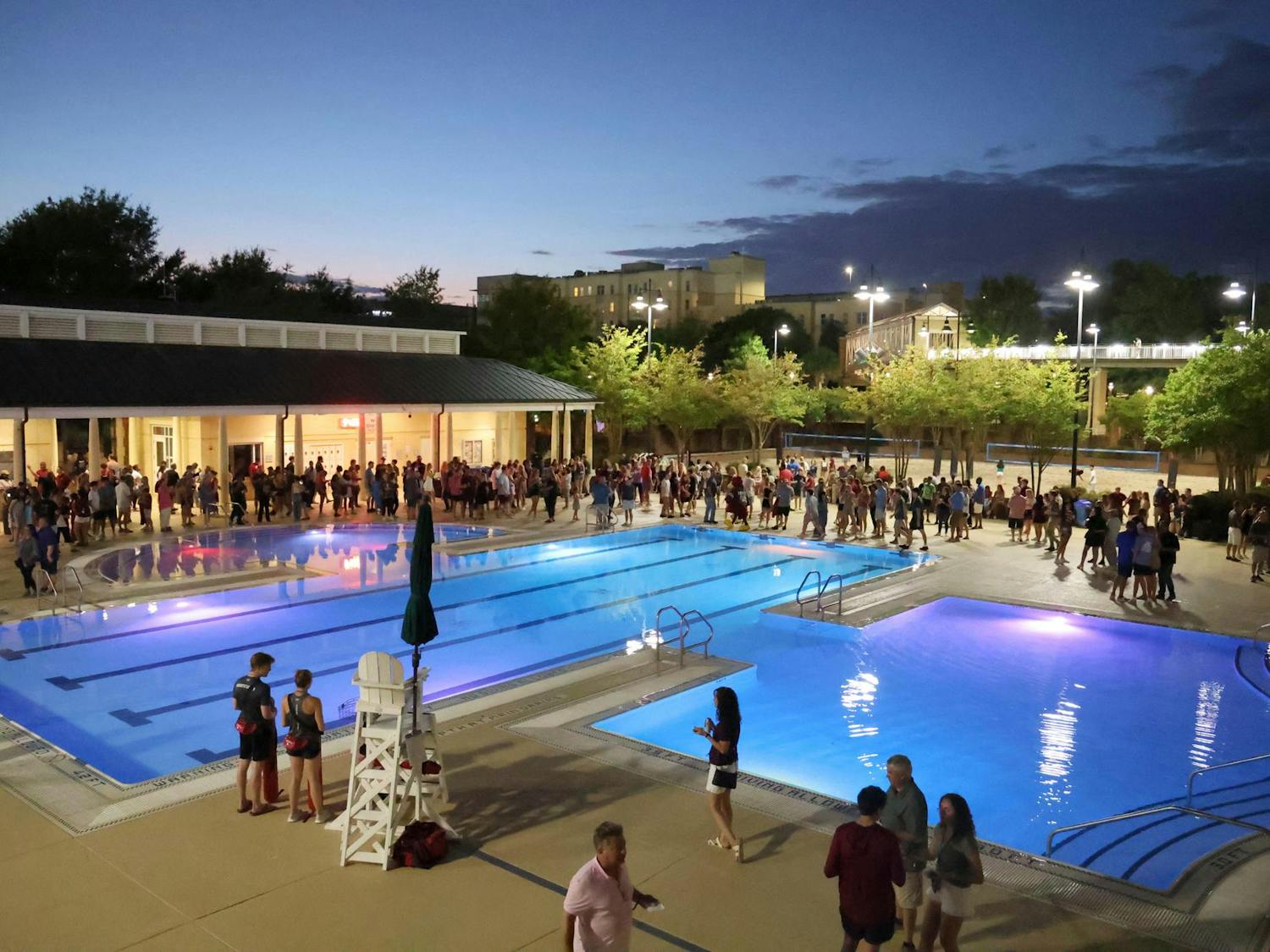 A view of the Strom Thurmond Wellness and Fitness Center pool during the ‘Rock the Roost’ event on Sept. 20, 2024. The event was one of the Family Weekend activites aimed at welcoming students’ family members to campus.