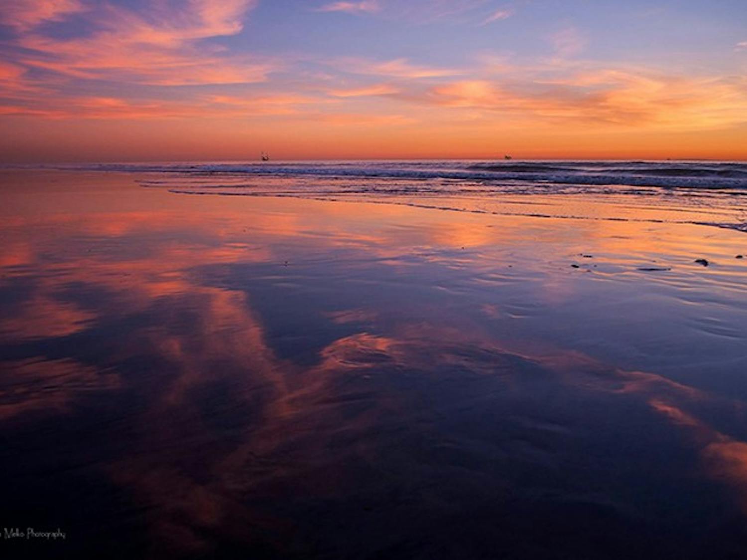 Sunset at Bolsa Chica State Beach, California